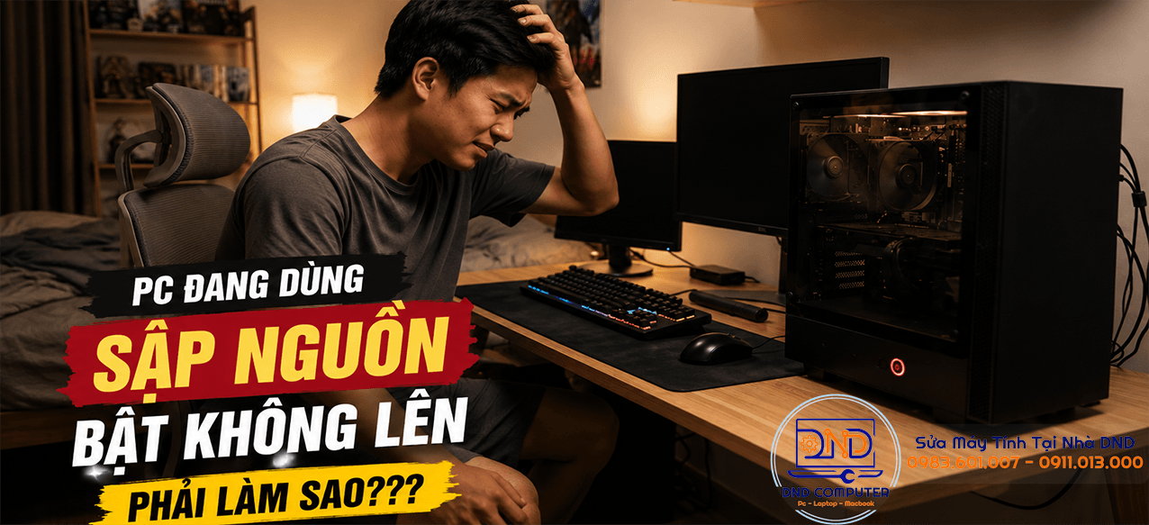 PC Đang D&ugrave;ng Bị Sập Nguồn Bật Kh&ocirc;ng L&ecirc;n