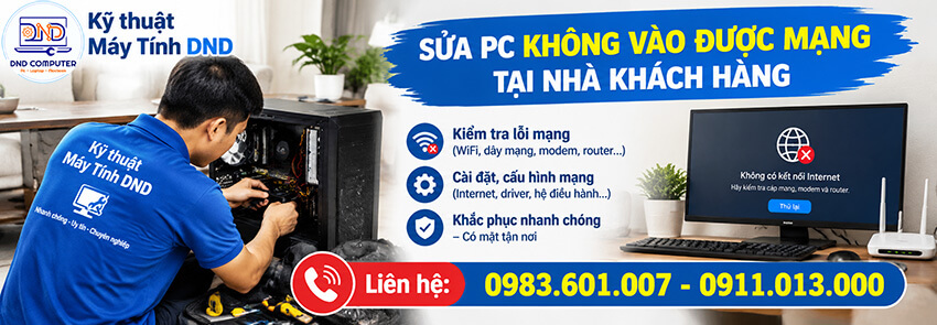 Dịch vụ sửa Pc không vào được mạng internet