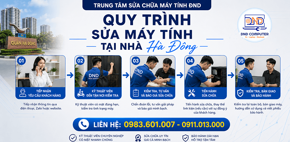 Sửa máy tính tại nhà Hà Đông