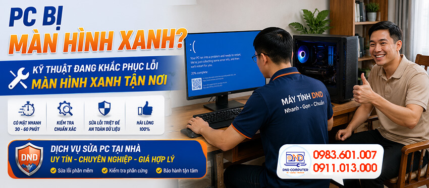 Dịch vụ sửa Pc bị m&agrave;n h&igrave;nh xanh