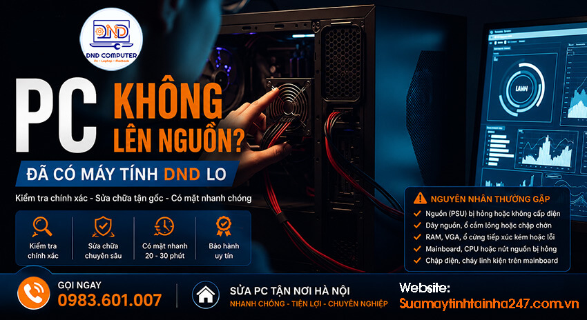 Dịch vụ sửa Pc kh&ocirc;ng l&ecirc;n nguồn
